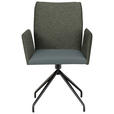 ARMLEHNSTUHL  , Stoffauswahl, Typenauswahl, Sitzfläche 360° drehbar  , Mikrofaser  ,  - Schwarz/Grau, Design, Textil/Metall (60/91/60cm) - Moderano