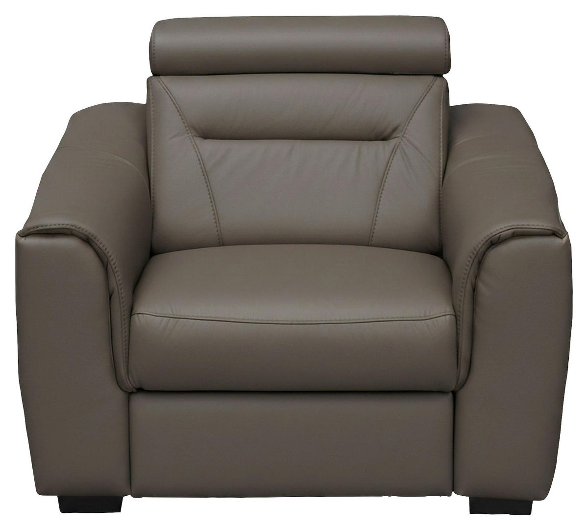 RELAXSESSEL in Textil, Leder Schlammfarben  - Wengefarben/Schlammfarben, Design, Leder/Holz (100/104/102cm) - Celina Home