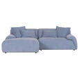 ECKSOFA  in Flachgewebe Blau  174/274 cm  - Blau/Schwarz, KONVENTIONELL, Kunststoff/Textil (174/274cm) - Carryhome