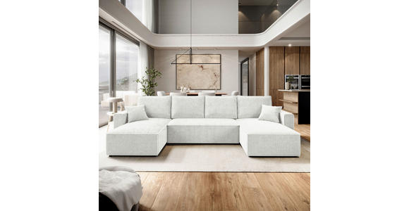 WOHNLANDSCHAFT  in Cord Naturfarben  - Schwarz/Naturfarben, KONVENTIONELL, Kunststoff/Textil (140/305/140cm) - Carryhome