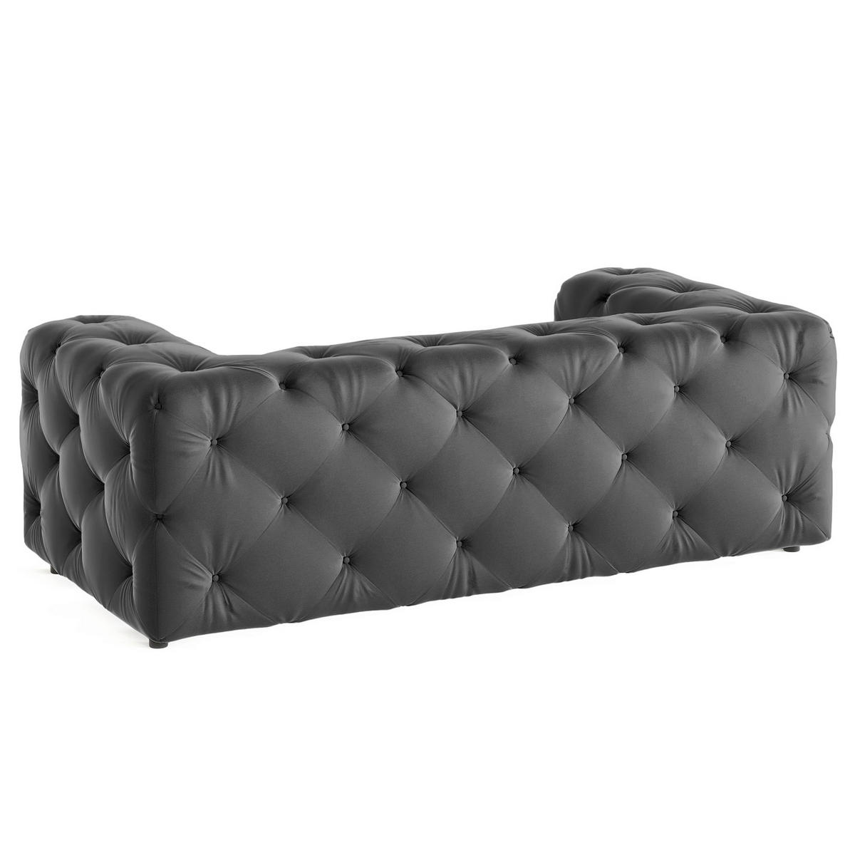 2-SITZER-SOFA Fresco Samt Schwarz  - Schwarz, Design, Kunststoff/Textil (193/71/100cm) - P & B