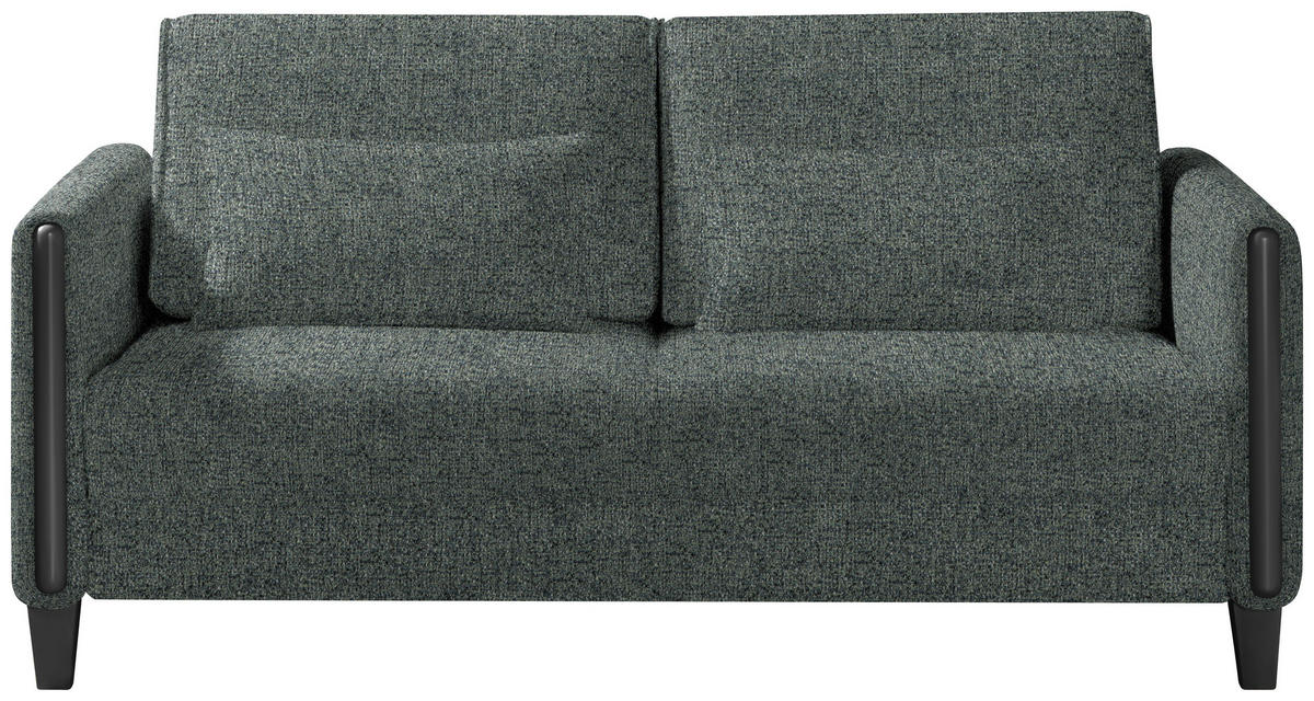 SCHLAFSOFA Webstoff Schwarz, Graugrün Fussart wählbar, Stoffauswahl, Rücken echt, Armteil links, Armteil rechts  - Schwarz/Graugrün, Design, Holz/Textil (174/88/104cm) - Niels Andersson