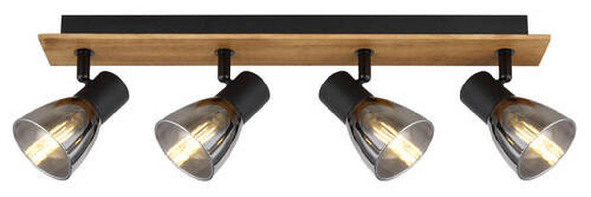 SPOTLIGHT 50/7/15,5 cm   - svart/mörkbrun, Natur, metall/trä (50/7/15,5cm) - Globo