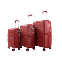 SET VALIZE DE CĂLĂTORIE - roșu burgund, Design, plastic/metal - Novel