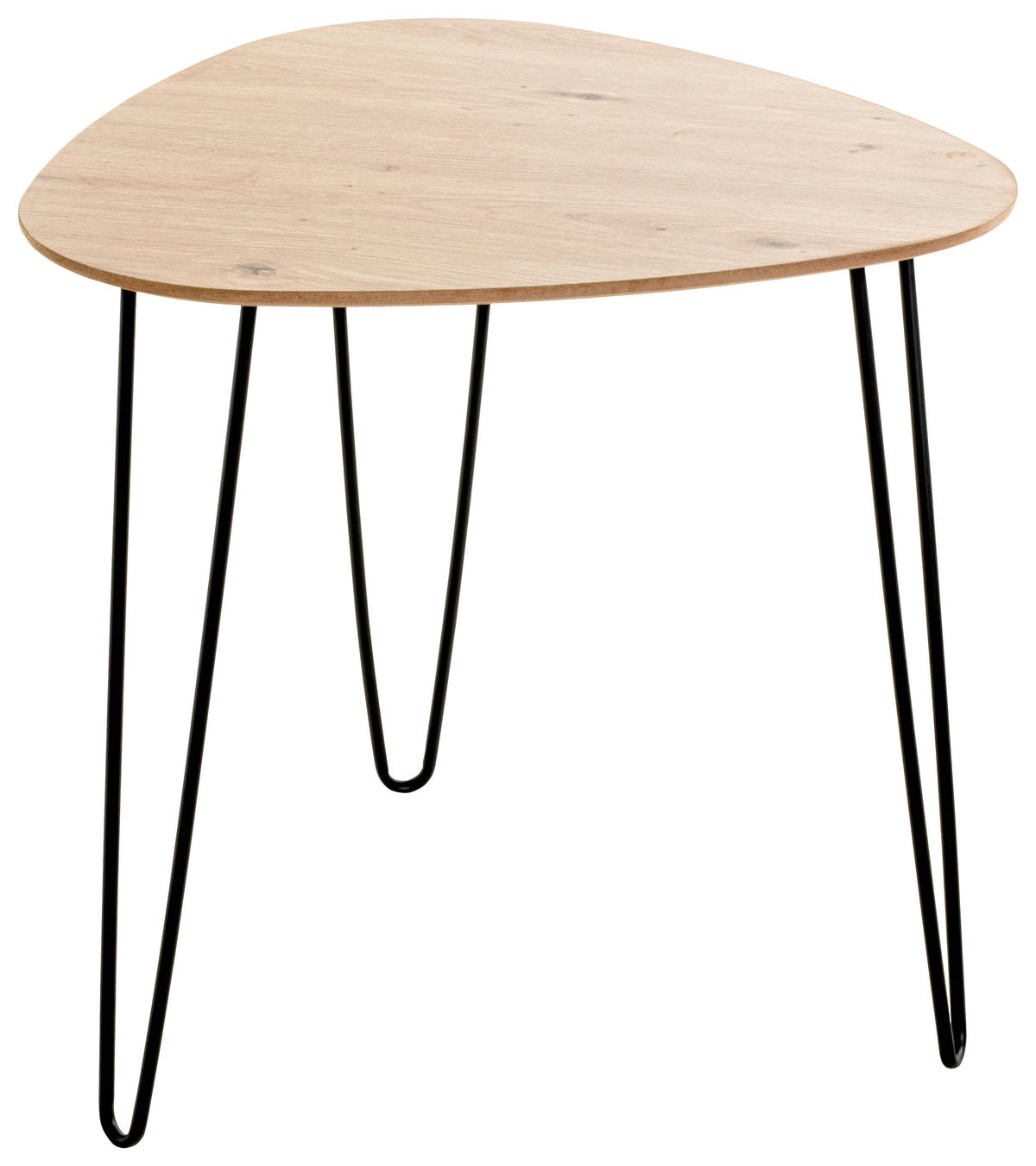 BEISTELLTISCH in Metall, Holzwerkstoff 48/48/48 cm  - Eichefarben/Schwarz, Trend, Holzwerkstoff/Metall (48/48/48cm)