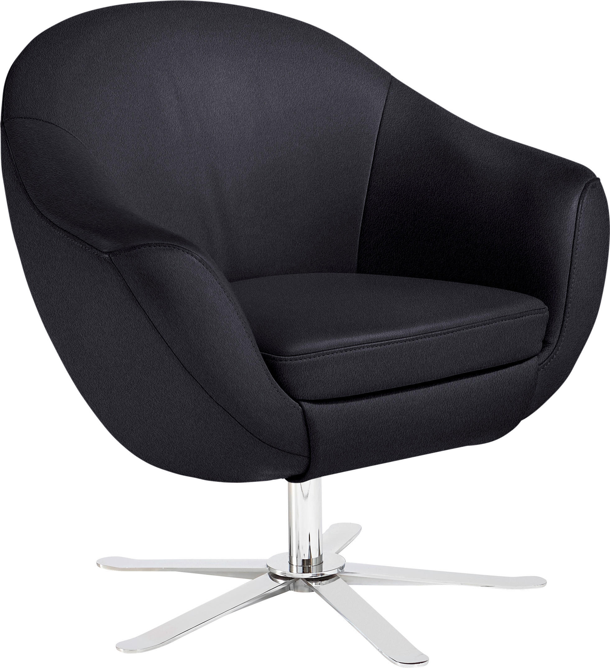 COCKTAILSESSEL - Chromfarben/Dunkelblau, Design, Leder/Metall (84/82/71cm) - Joop!