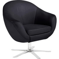 COCKTAILSESSEL - Chromfarben/Dunkelblau, Design, Leder/Metall (84/82/71cm) - Joop!