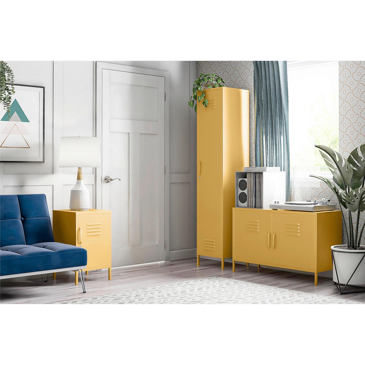 HIGHBOARD Cache  in 80/101/40 cm  - Gelb, Design, Metall (80/101/40cm) - MID.YOU