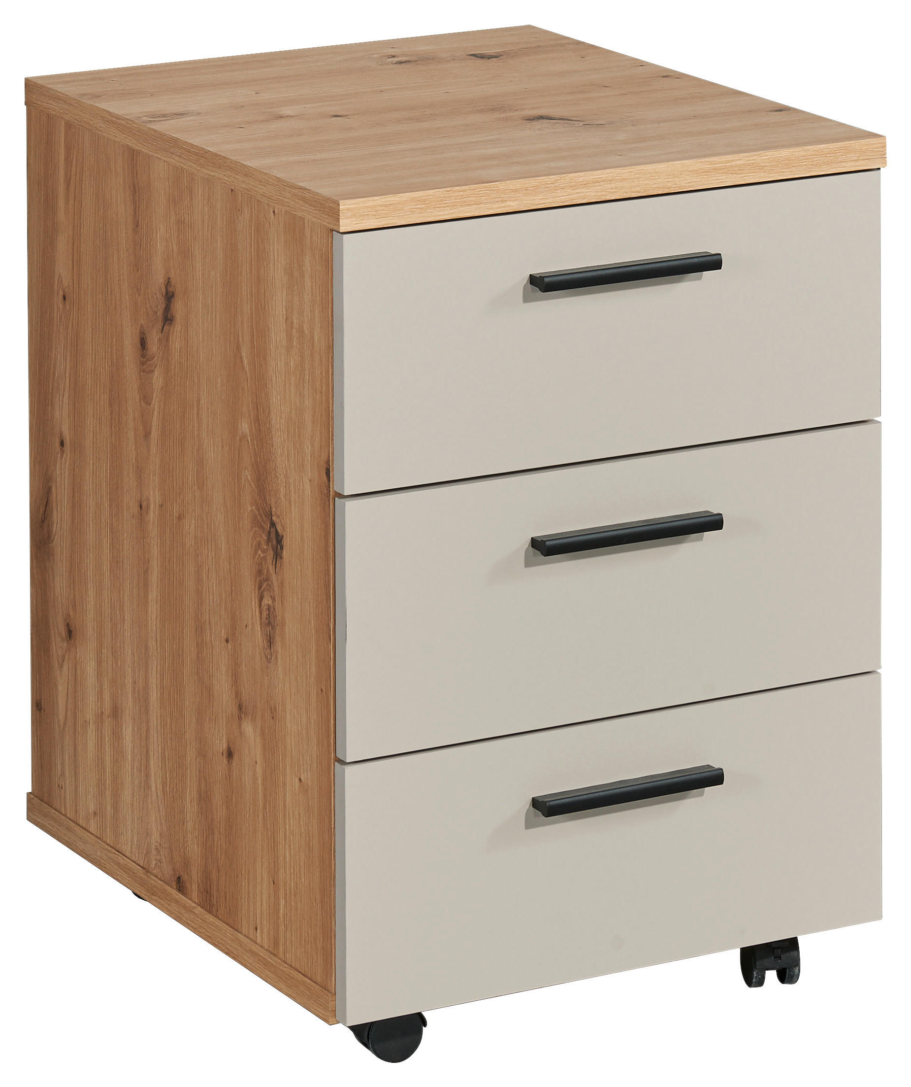 ROLLCONTAINER 46/65/55 cm - Kaschmir/Schwarz, MODERN, Holzwerkstoff/Kunststoff (46/65/55cm) - MID.YOU