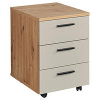 ROLLCONTAINER Kaschmir, Eiche Artisan  - Kaschmir/Schwarz, MODERN, Holzwerkstoff/Kunststoff (46/65/55cm) - MID.YOU