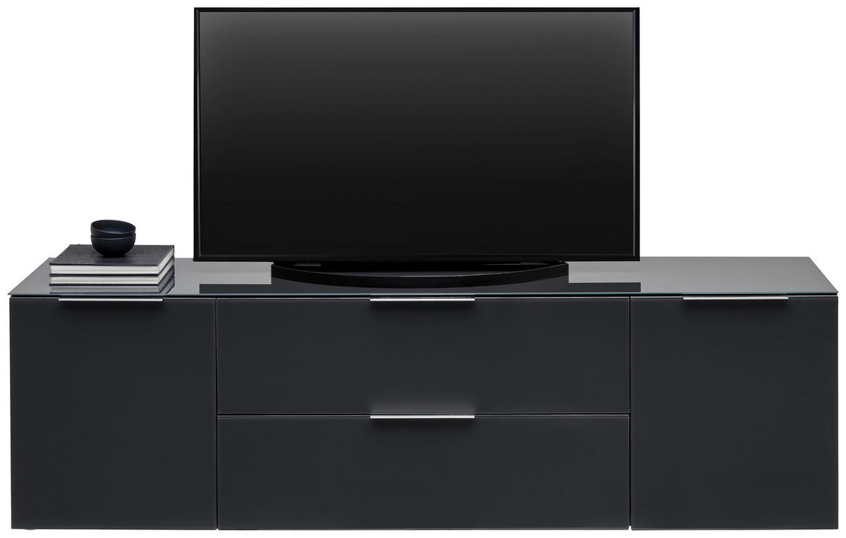 TV-BÄNK  i 180/54/40,5 cm  - aluminiumfärg/grå, Design, metall/trämaterial (180/54/40,5cm) - Voleo