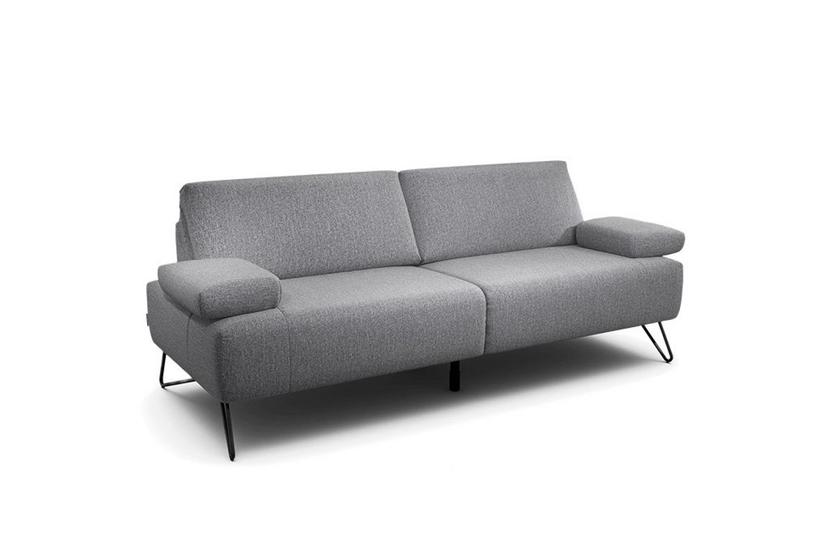 2,5-SITZER in Chenille Anthrazit  - Anthrazit/Schwarz, Design, Textil/Metall (204-234/85/86-94cm) - SENSOO