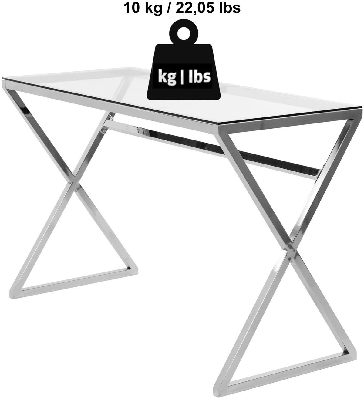 SCHREIBTISCH 110/50/72 cm  in Goldfarben, Schwarz  - Goldfarben/Schwarz, Modern, Glas/Metall (110/50/72cm) - Livetastic