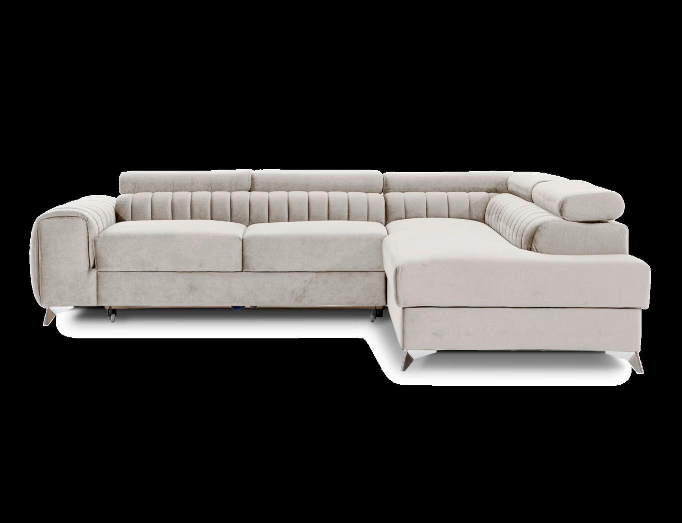 ECKSOFA in Beige  278/205 cm  - Beige/Silberfarben, Design, Textil/Metall (278/205cm) - MID.YOU