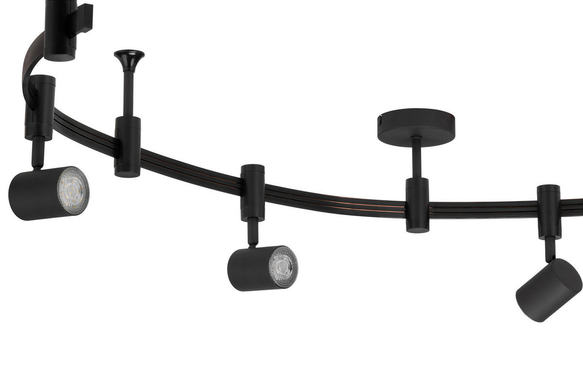 SCHIENENSYSTEM Street 240 cm   - Schwarz, Trend, Kunststoff/Metall (240cm) - Novel