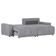 ECKSOFA Grau Velours  - Schwarz/Grau, KONVENTIONELL, Kunststoff/Textil (247/156cm) - Carryhome