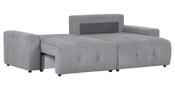 ECKSOFA Grau Velours  - Schwarz/Grau, KONVENTIONELL, Kunststoff/Textil (247/156cm) - Carryhome