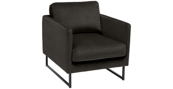 SESSEL in Samt Anthrazit - Anthrazit/Schwarz, Design, Textil/Metall (72/78/84cm) - Carryhome