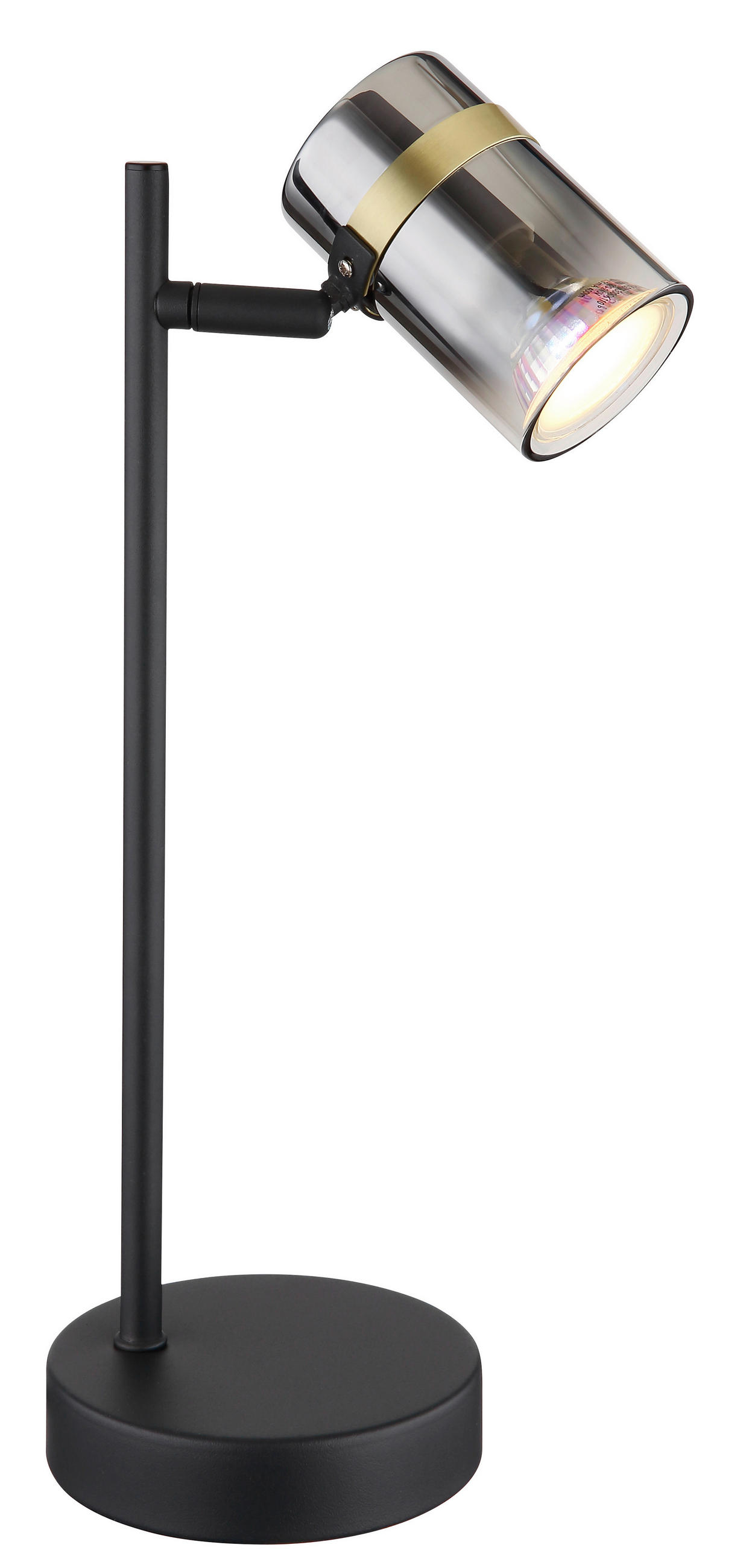 TISCHLEUCHTE - Messingfarben/Schwarz, Design, Glas/Kunststoff (13,2/12/35cm) - Globo