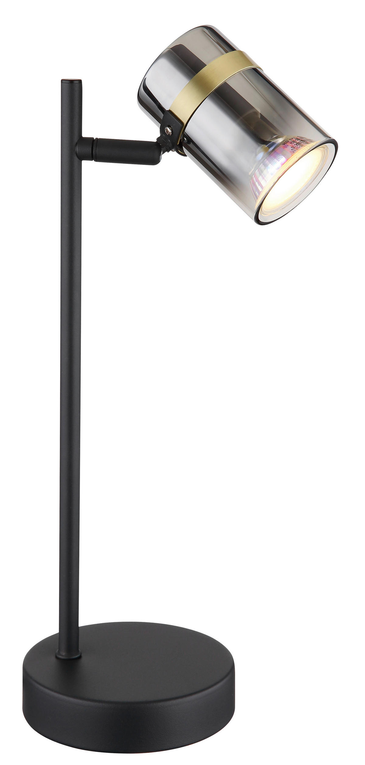 TISCHLEUCHTE - Messingfarben/Schwarz, Design, Glas/Kunststoff (13,2/12/35cm) - Globo