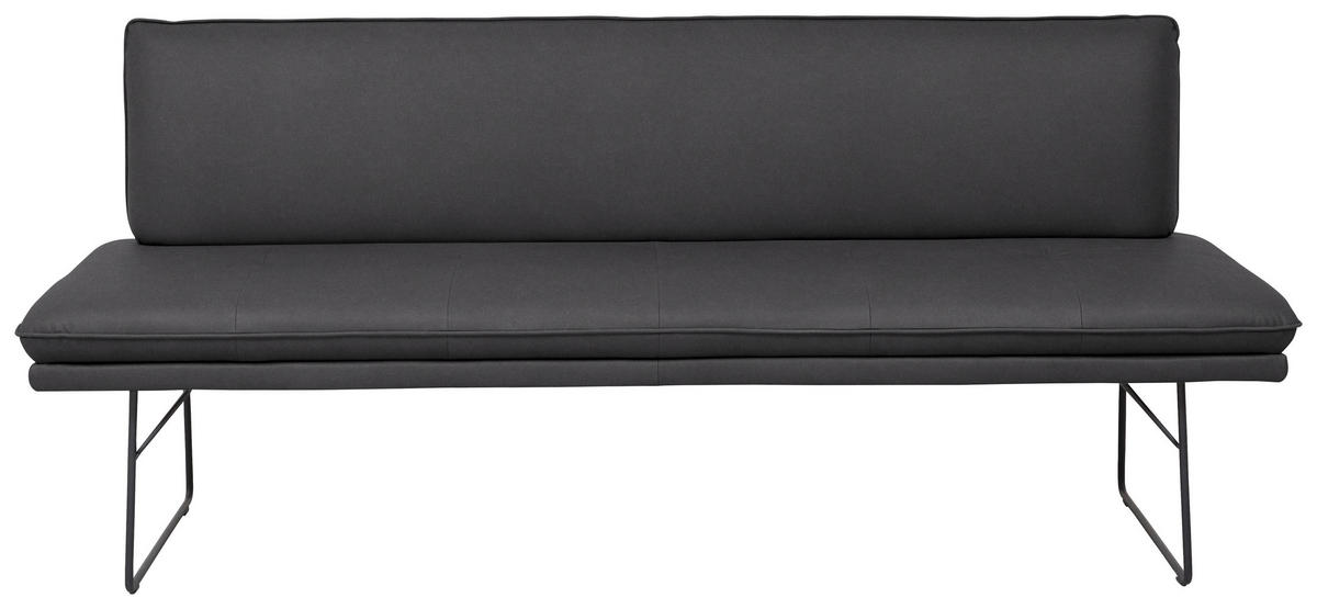 SITZBANK in Metall, Textil Schwarz  - Schwarz, Design, Textil/Metall (195/87/65cm) - Dieter Knoll