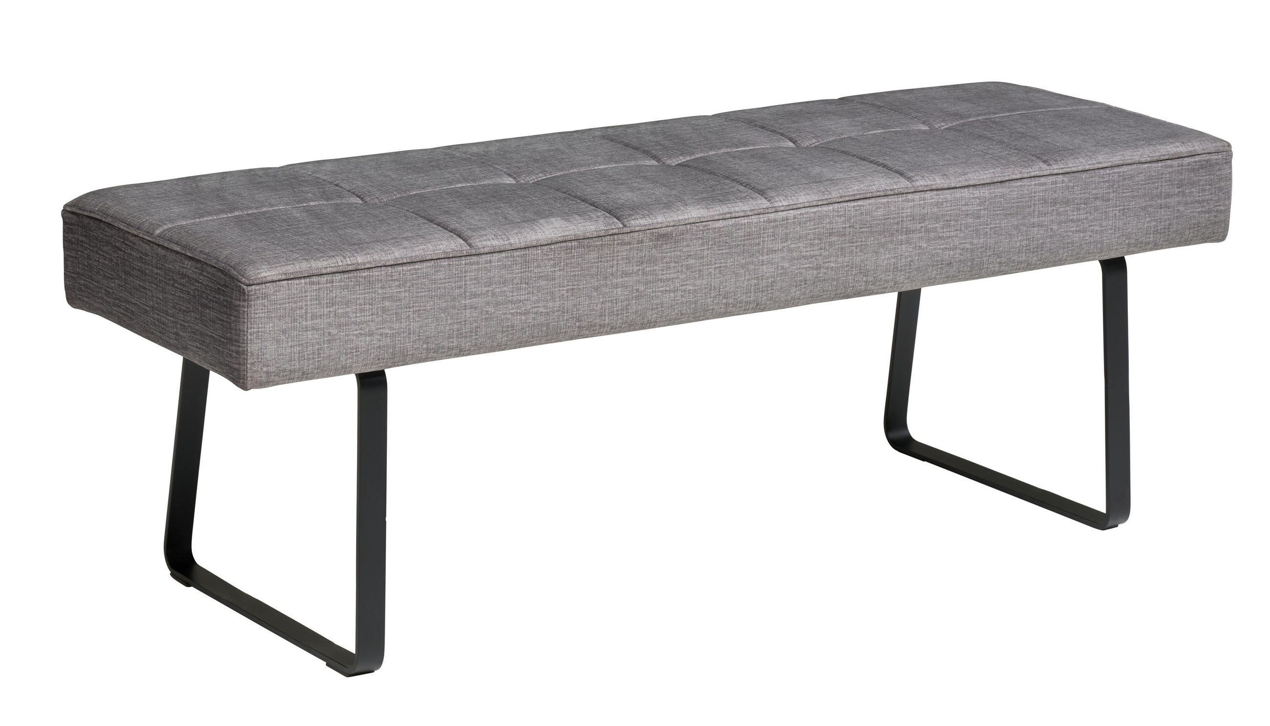 SITZBANK 140/49/47 cm Samt Dunkelgrau  - Dunkelgrau/Schwarz, KONVENTIONELL, Textil/Metall (140/49/47cm) - MID.YOU