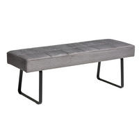 SITZBANK 140/49/47 cm Samt Dunkelgrau  - Dunkelgrau/Schwarz, KONVENTIONELL, Textil/Metall (140/49/47cm) - MID.YOU