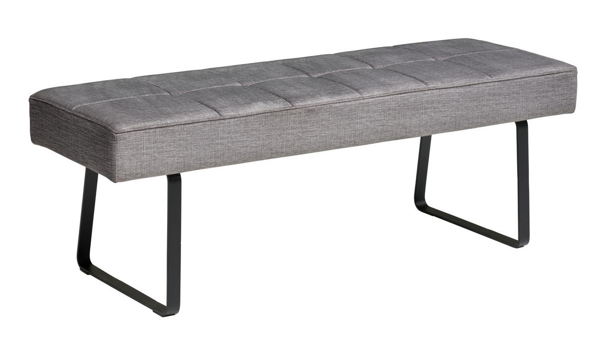 SITZBANK 140/49/47 cm Samt Dunkelgrau  - Dunkelgrau/Schwarz, KONVENTIONELL, Textil/Metall (140/49/47cm) - MID.YOU