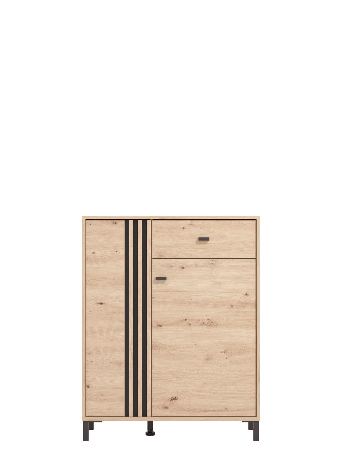 KOMODA   86,5/109,5/40 cm   hrast Artisan  - hrast Artisan/crna, Basics, drvni materijal/metal (86,5/109,5/40cm) - Carryhome