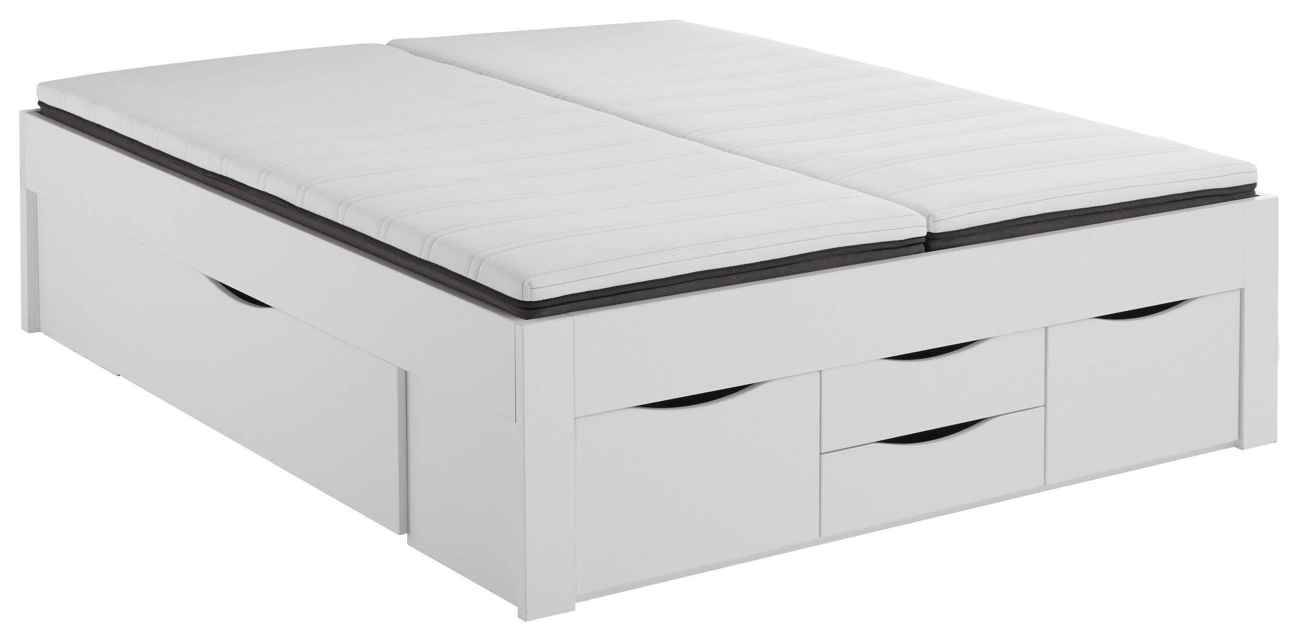 Stauraumbett 140/200 Cm Noah Weiß Dekor