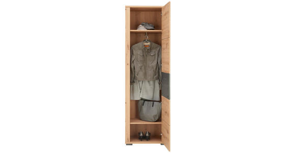 GARDEROBENSCHRANK 60/195/38 cm  - Eichefarben/Anthrazit, KONVENTIONELL, Holzwerkstoff/Kunststoff (60/195/38cm) - Xora