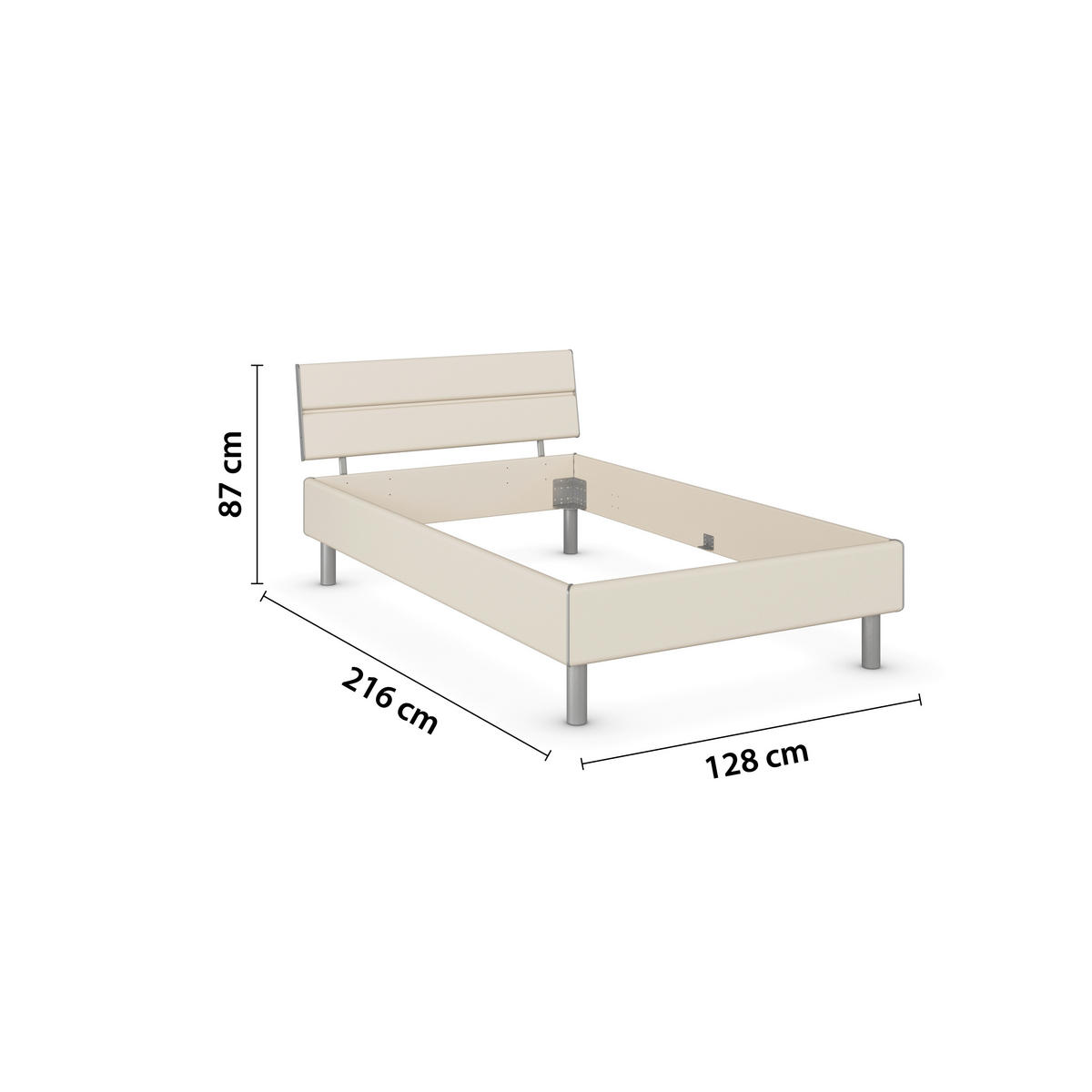 BETT 120/200 cm  in Champagner  - Champagner/Alufarben, Design, Metall (120/200cm) - Carryhome