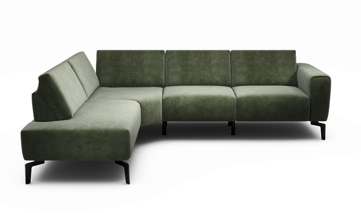 Freisteller von SENSOO ECKSOFA Cosy Waldgrün Samt.