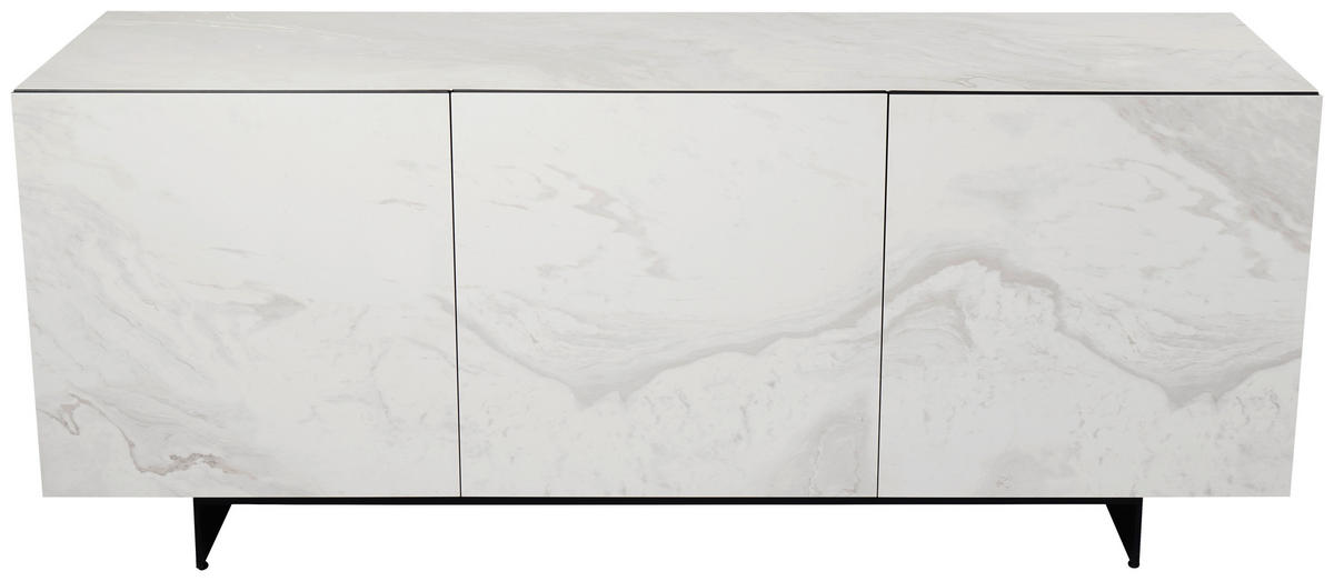 SIDEBOARD  180/75/50 cm 1 Schublade(n)  - Schwarz/Weiß, Design, Keramik/Holzwerkstoff (180/75/50cm) - Belluti