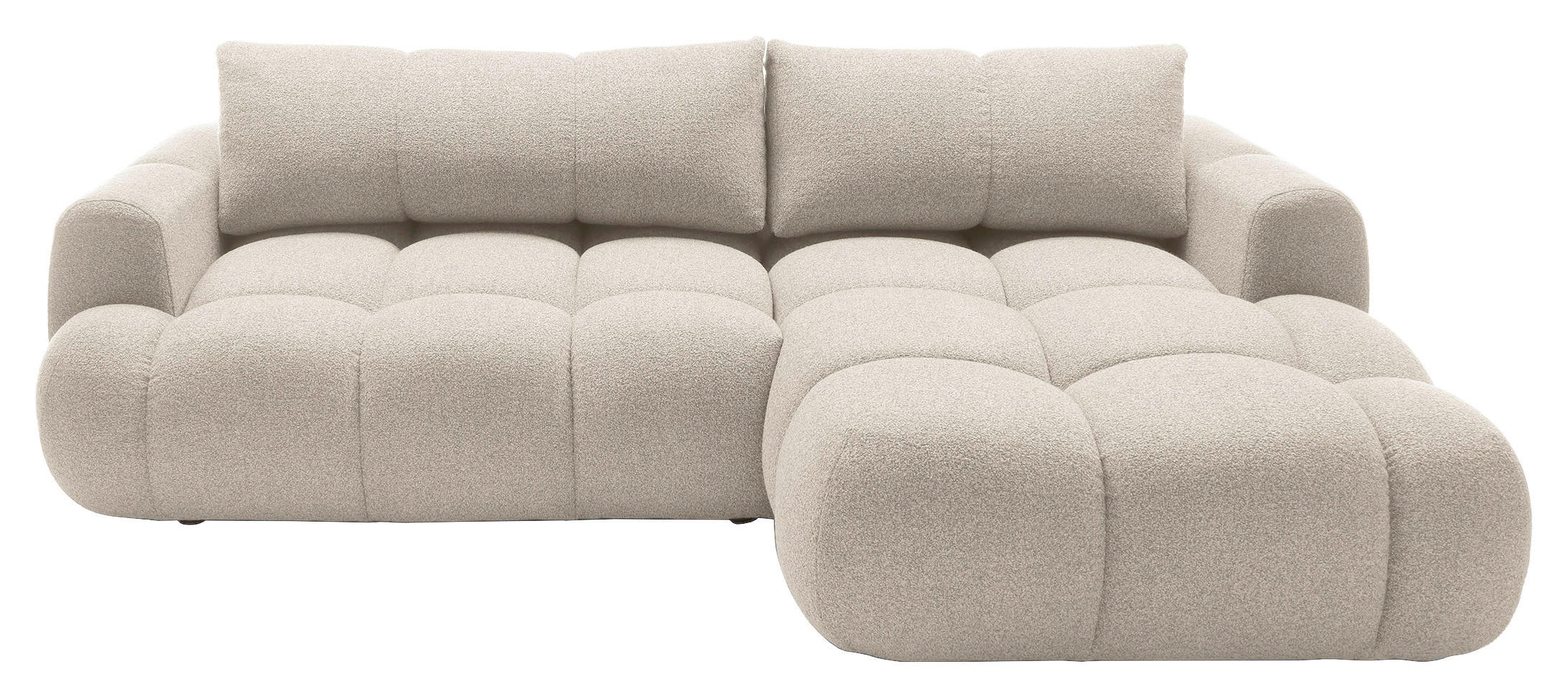 ECKSOFA Creme Struktur  - Creme/Schwarz, KONVENTIONELL, Kunststoff/Textil (272/172cm) - Carryhome