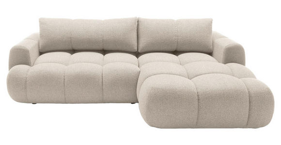 ECKSOFA Creme Struktur  - Creme/Schwarz, KONVENTIONELL, Kunststoff/Textil (272/172cm) - Carryhome
