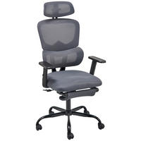DREHSTUHL Netzbespannung Grau, Schwarz  - Schwarz/Grau, MODERN, Kunststoff/Textil (65/115-123/68cm) - Livetastic