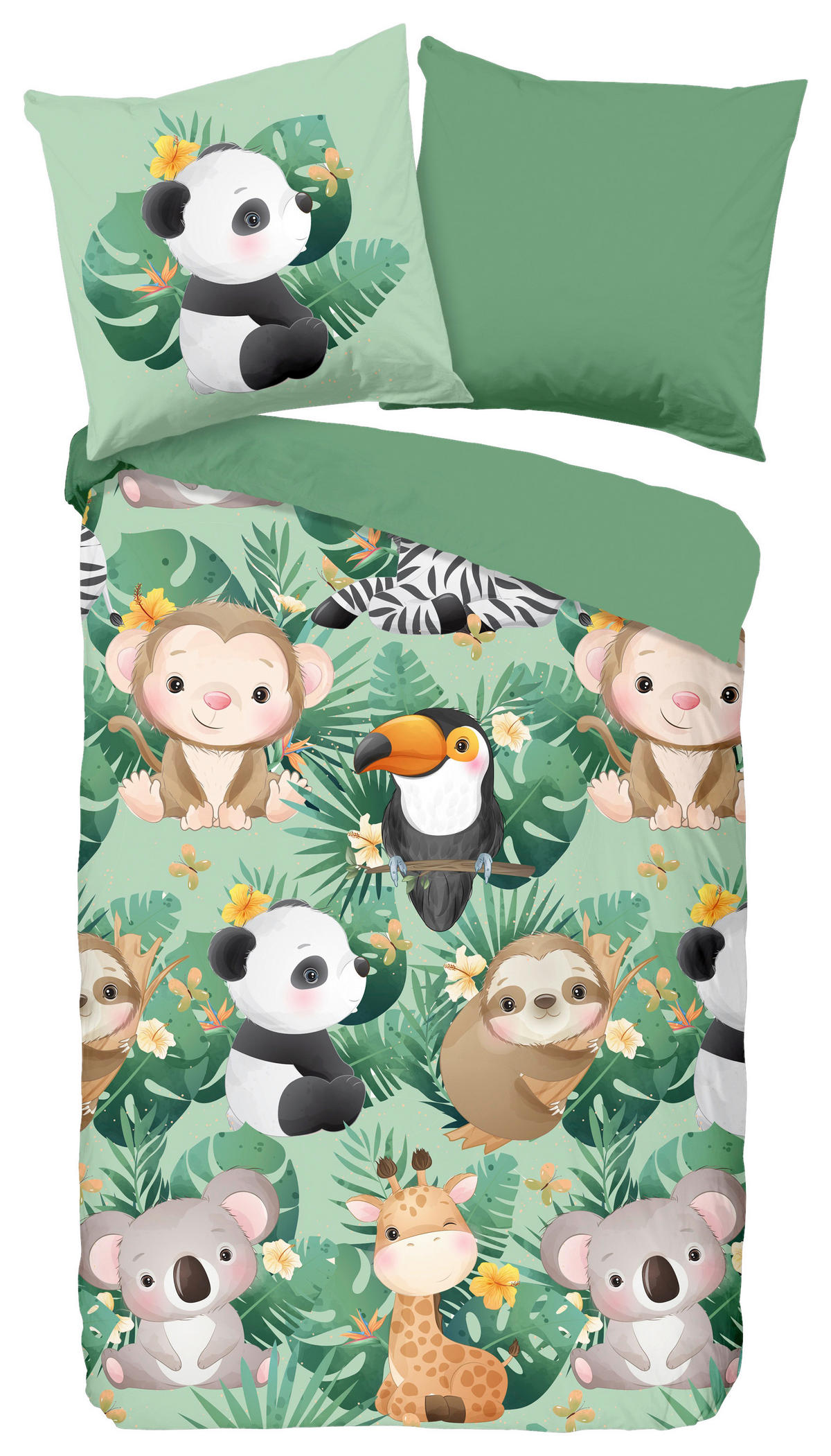 KINDERBETTWÄSCHE 135/200 cm  - Grün, Natur, Textil (135/200cm)