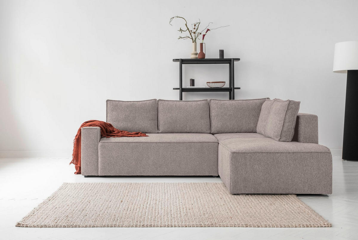 KUTNA GARNITURA tekstil  siva   - bijela/siva, Design, tekstil/plastika (247/194cm) - MID.YOU