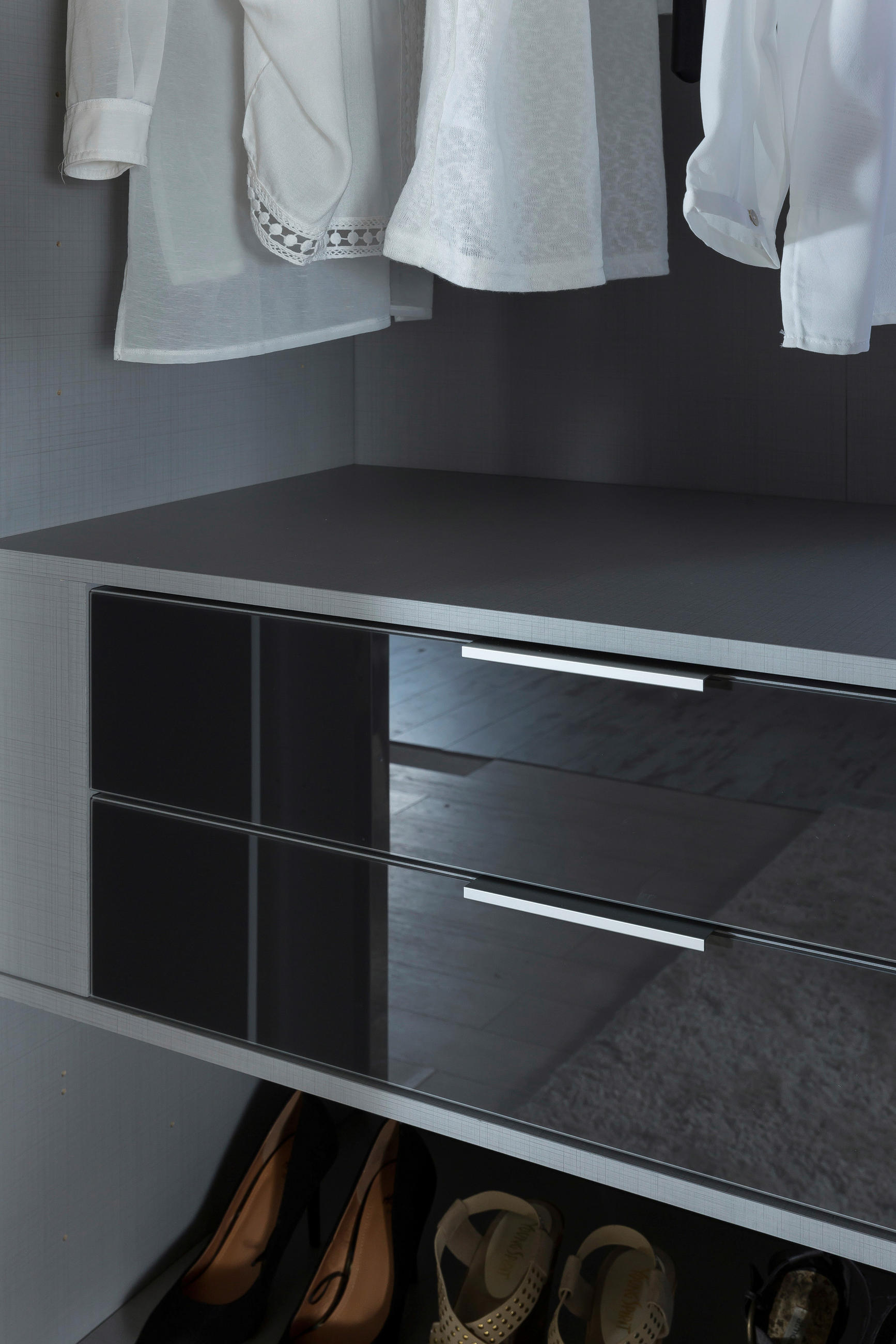 SCHUBKASTENEINSATZ 96/35/50 cm   - Grau, Modern, Glas/Holzwerkstoff (96/35/50cm) - MID.YOU