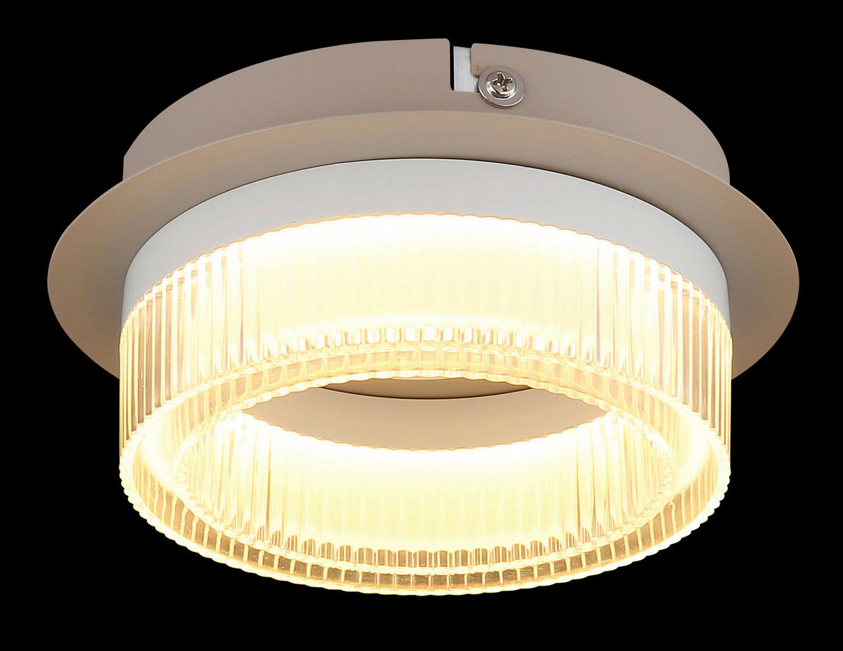 LED-DECKENLEUCHTE 16/7 cm   - Sandfarben/Transparent, Design, Kunststoff/Metall (16/7cm) - Globo