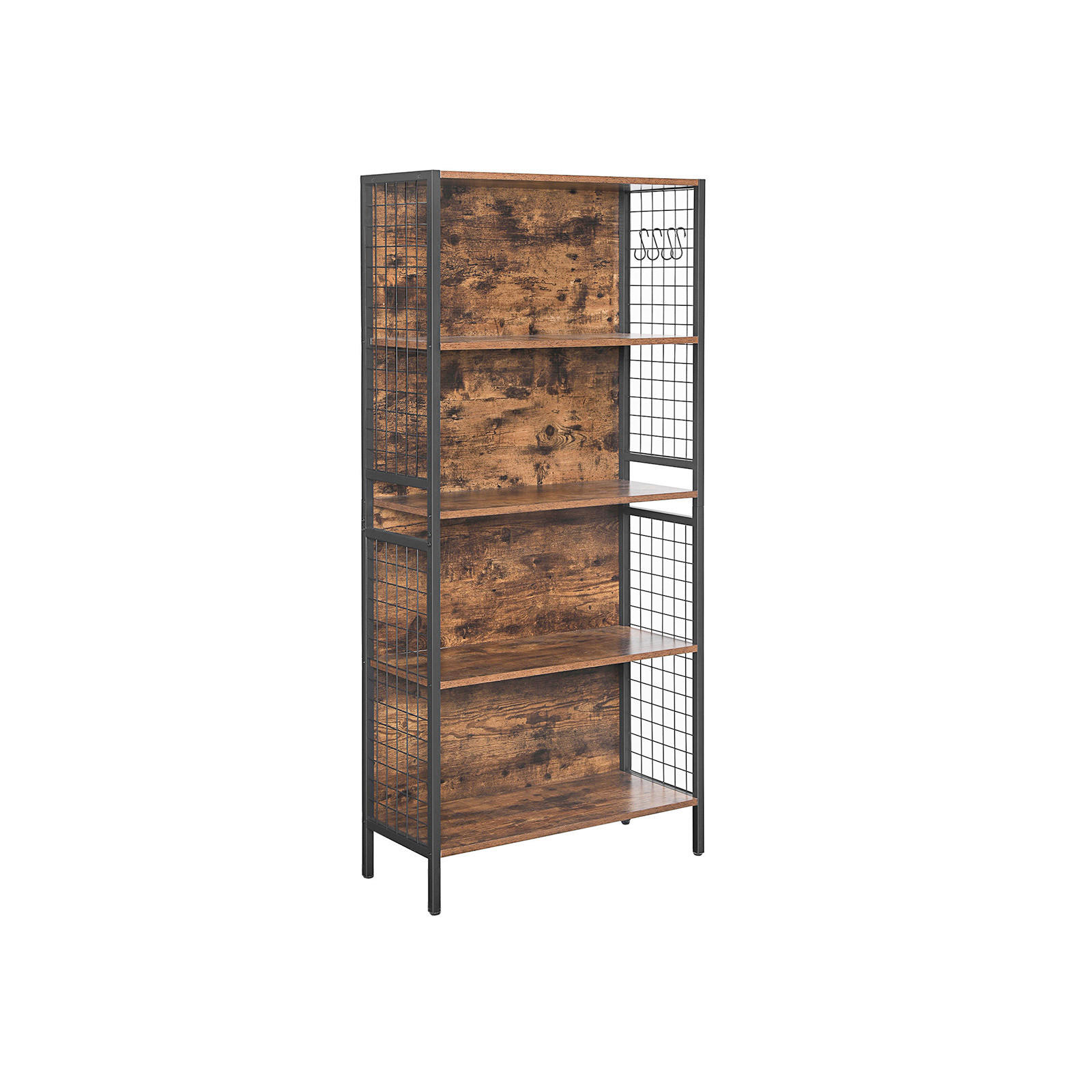 Boxxx REGÁL, hnědá, černá, uhlíková ocel, 74/154,5/30 cm