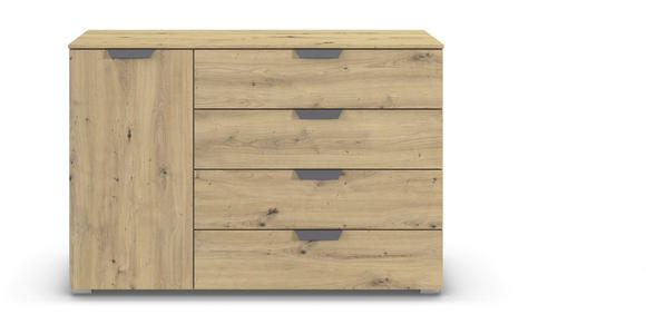 KOMMODE  in 120/81/42 cm  - Dunkelgrau/Eiche Artisan, Design, Holzwerkstoff/Metall (120/81/42cm) - Carryhome