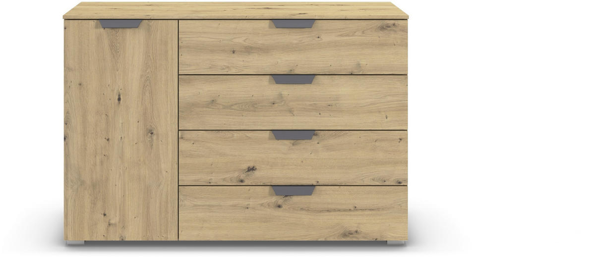 KOMMODE  in 120/81/42 cm  - Dunkelgrau/Eiche Artisan, Design, Holzwerkstoff/Metall (120/81/42cm) - Carryhome