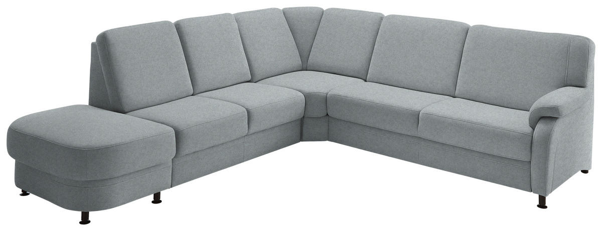 ECKSOFA  in Flachgewebe Grau  287/269 cm  - Schwarz/Grau, KONVENTIONELL, Textil/Metall (287/269cm) - Beldomo System