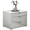 ÉJJELISZEKRÉNY fehér  - krómszínű/fekete, Konventionell, faalapú anyag/Üveg (60/48/43cm) - Dieter Knoll