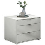 NACHTKÄSTCHEN 60/48/43 cm  in Weiß  - Chromfarben/Schwarz, KONVENTIONELL, Glas/Holzwerkstoff (60/48/43cm) - Dieter Knoll