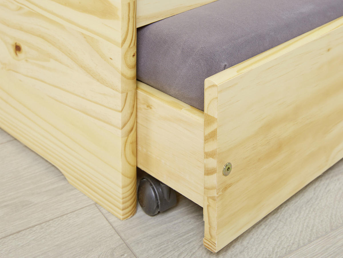 Bett "Lotar" , 90/200 cm Naturfarben  - Naturfarben, Konventionell, Holz (90/200cm) - MID.YOU