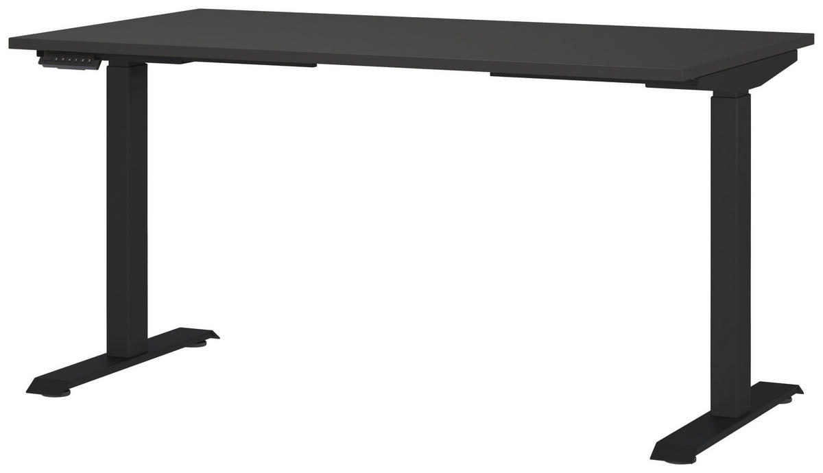 SCHREIBTISCH 140/80/72-118 cm  in Schwarz  - Schwarz, MODERN, Holzwerkstoff/Metall (140/80/72-118cm) - Novel