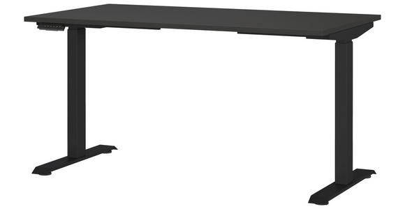 SCHREIBTISCH 140/80/72-118 cm, Schwarz, höhenverstellbar  - Schwarz, MODERN, Holzwerkstoff/Metall (140/80/72-118cm) - Novel